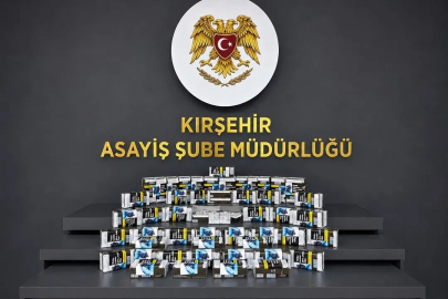 Kırşehir’de 460 paket makaron ele geçirildi
