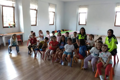 Kur’an kursu öğrencilerine uygulamalı trafik eğitimi
