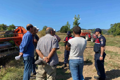 Bilecik’te biçerdöver operatörlerine yangın uyarısı
