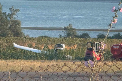 Özel uçuş okuluna ait eğitim uçağı pistten çıktı: Pilot öğrenci yaralandı
