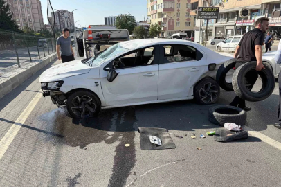 Otomobille çarpışan araç takla attı: 1 yaralı
