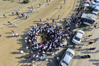 Yarışta çarpışan iki at telef oldu, jokey son anda atlayarak kurtuldu
