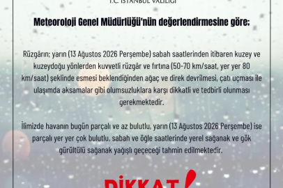 İstanbul için fırtına uyarısı: Rüzgar 80 kilometreye çıkacak
