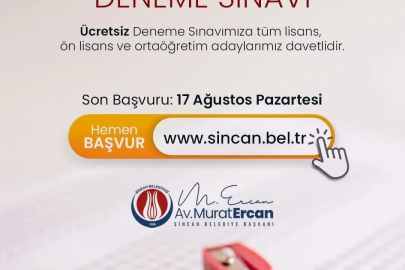 Sincan Belediyesi’nden KPSS adaylarına ücretsiz deneme sınavı

