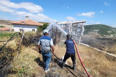 Ot yangını kısa sürede söndürüldü
