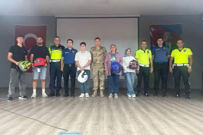 Üzümlü’de motosiklet sürücülerine trafik güvenliği eğitimi
