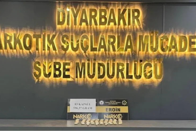 Diyarbakır’da yabancı uyruklu şahsın iç beden muayenesinde 83 kapsül eroin tespit edildi
