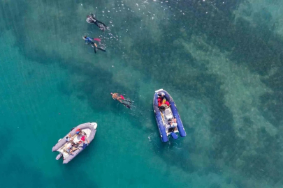 Gümbet’te deniz dibinden 310 kilogram atık çıktı
