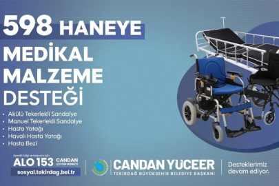 Tekirdağ’da 598 haneye medikal destek
