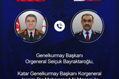 Genelkurmay Başkanı Bayraktaroğlu, Katarlı mevkidaşı Al-Mannai ile telefonda görüştü

