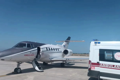 1 aylık bebek için uçak ambulans havalandı
