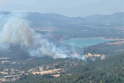 Ayvacık’ta otluk alanda çıkan yangına müdahale sürüyor
