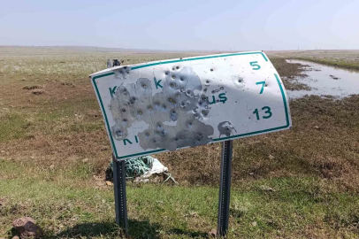 Arpaçay’da yol tabelalarını hedef tahtasına çevirdiler
