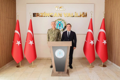 3. Ordu Komutanlığına atanan Tümgeneral Aktaş’tan Erzincan Valisi Aydoğdu’ya ziyaret
