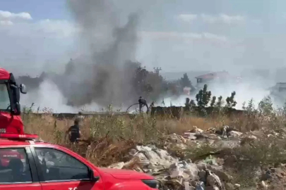 Zeytinlik alanda çıkan yangın korkuttu
