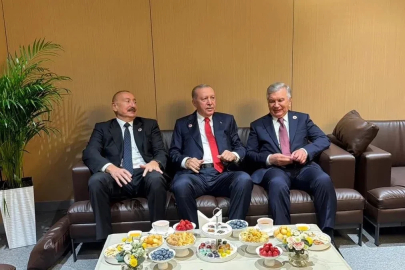 Cumhurbaşkanı Erdoğan, Aliyev ve Mirziyoyev ile bir araya geldi
