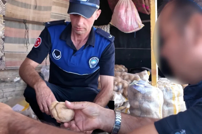 Hileli patates satışı yapan seyyar satıcılara yönelik denetim
