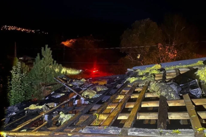 Damlıca köyünde çatı yangını büyümeden söndürüldü
