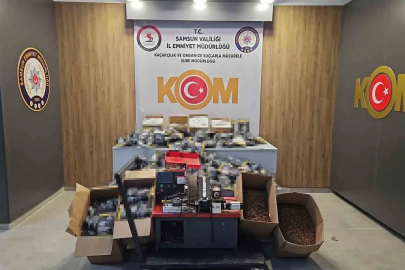 Kaçak 14 bin makaron ve 23 kilo tütün piyasaya sürülmeden ele geçirildi
